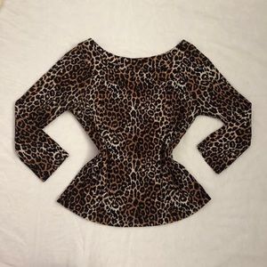 cheetah print gothic y2k 2000s mid sleeve top
